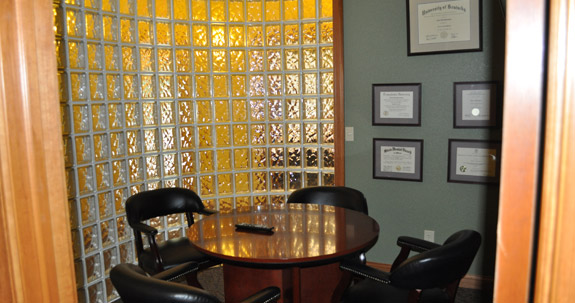 Table and chairs in consultation room