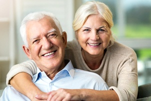 Smiling senior couple