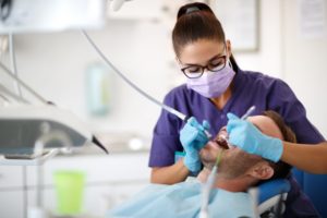 Dentist in Centerville providing a professional cleaning